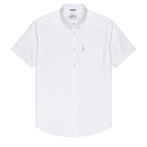 Ben Sherman Oxford Short Sleeve Shirt White